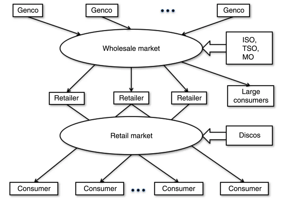 basic structure of wholesale and retail electricity markets