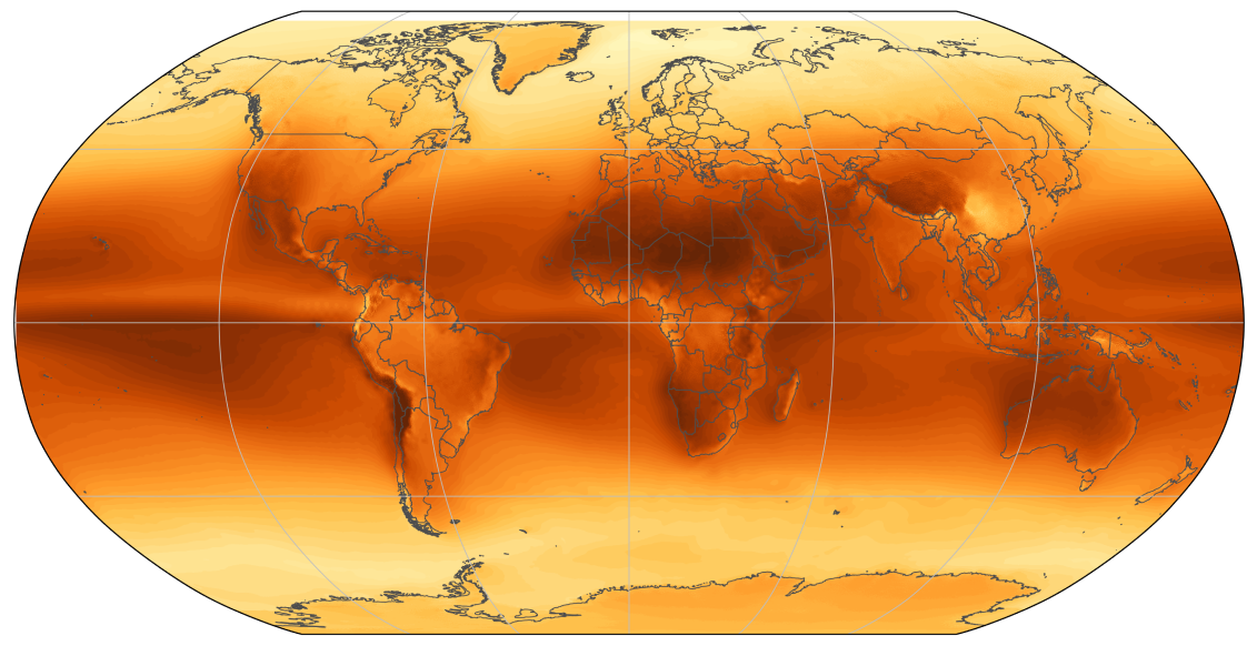 insolation map of the world