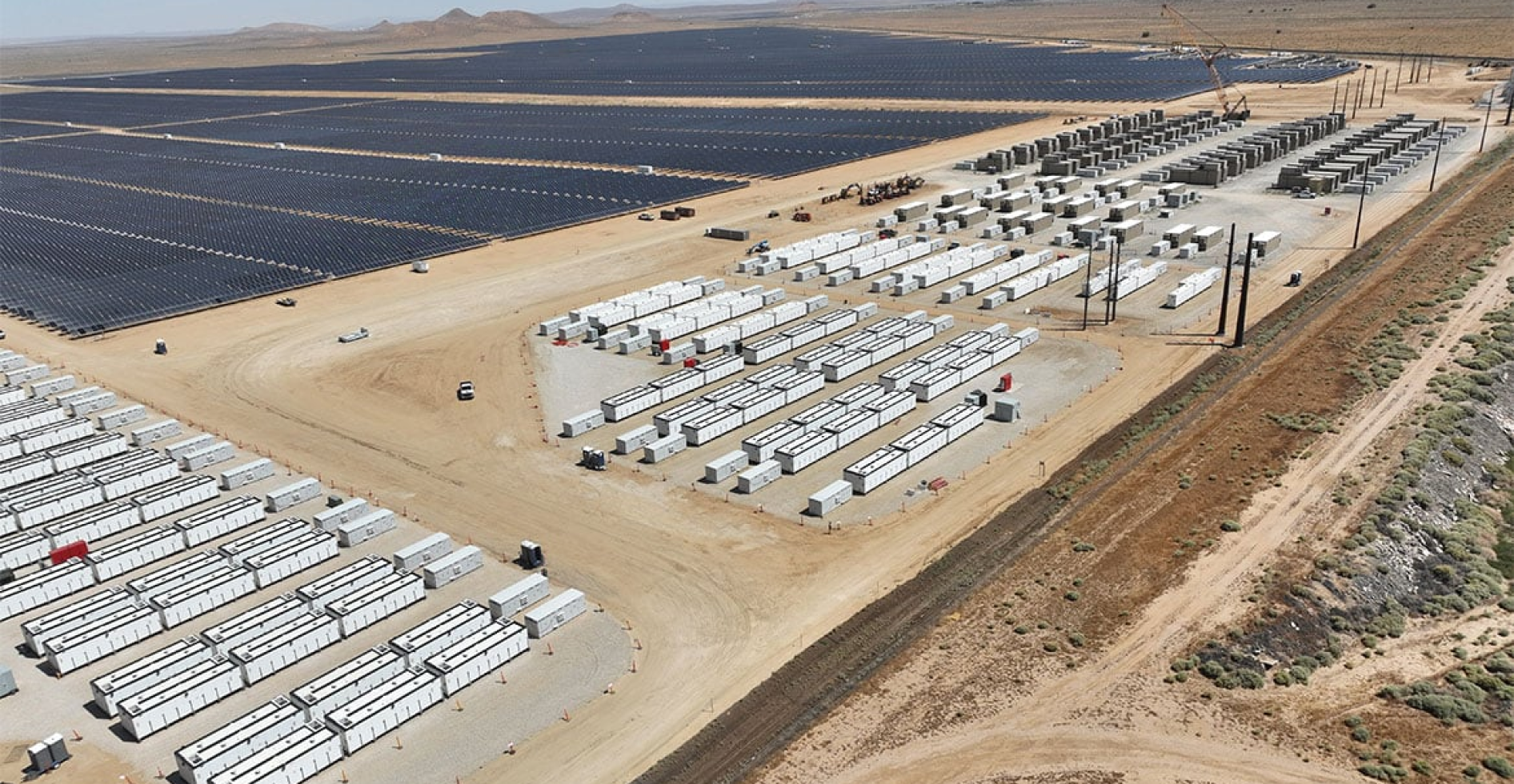 hybrid solar farm in the Mojave Desert